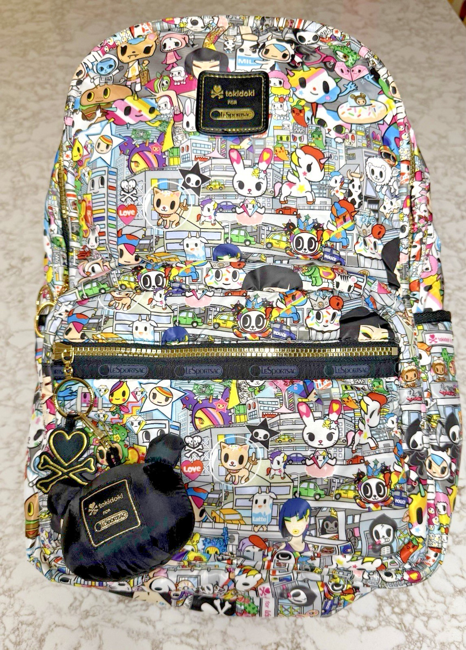 Tokidoki x LeSportsac Tokidopoli Voyager Backpack Rare Charm Boysenberry